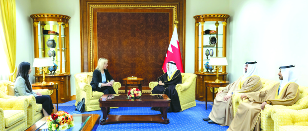 Deputy Prime Minister Shaikh Khalid bin Abdulla Al Khalifa met US Ambassador Stephanie Hallett. The Deputy Prime Minister affirmed the long-standing and strategic relations between Bahrain and the US. He noted their continued development under the leadership of His Majesty King Hamad and President Donald Trump. Shaikh Khalid highlighted the importance of building on the achievements realised in the course of bilateral relations and continuing to strengthen co-ordination across various domains. The meeting also reviewed overall regional and international developments, in addition to issues of mutual interest.